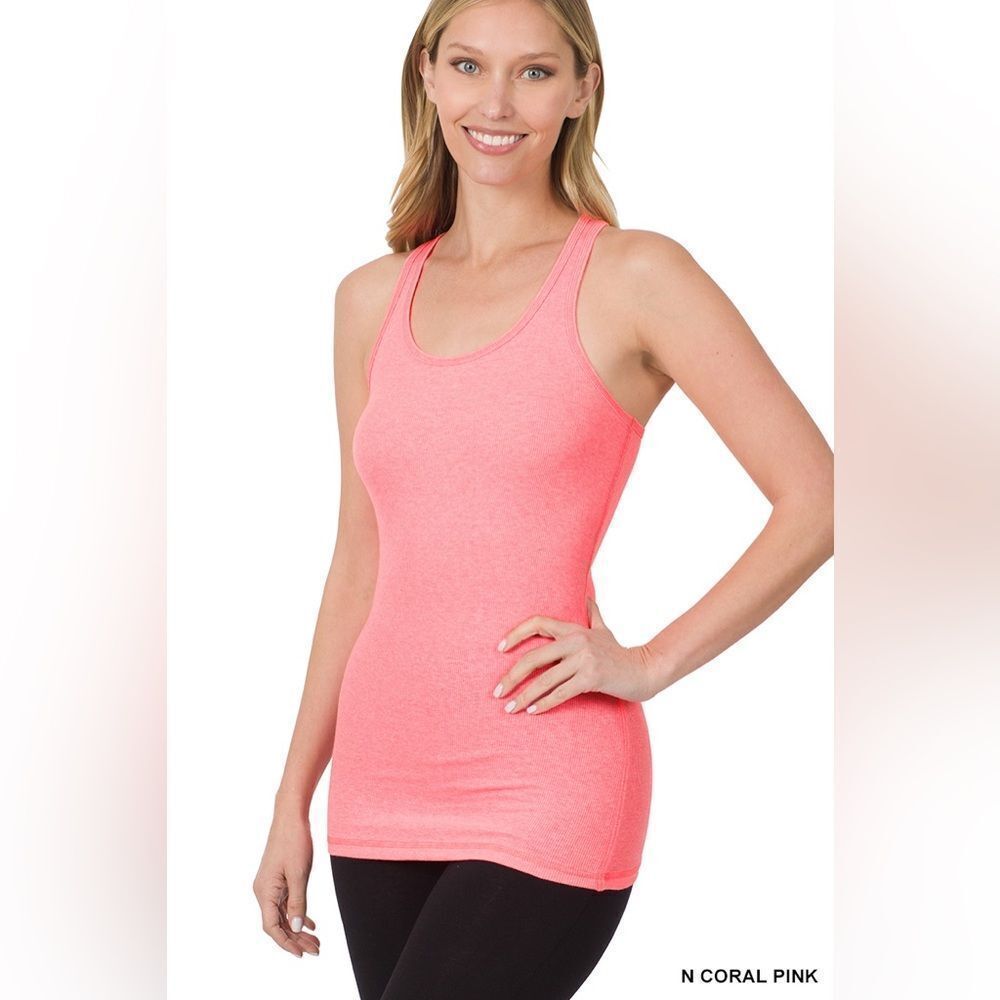 Zenana Outfitters Vibrant Coral Tank Top t-1159ab